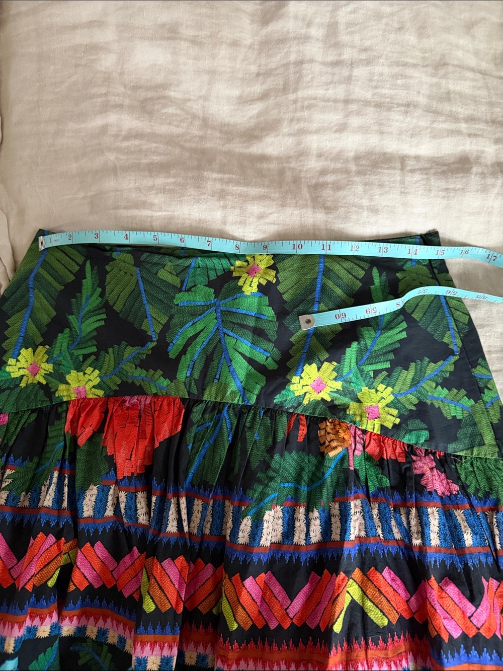 Farm to Colorful Floral & Parrot Printed Maxi Skirt - Picture 3 of 4